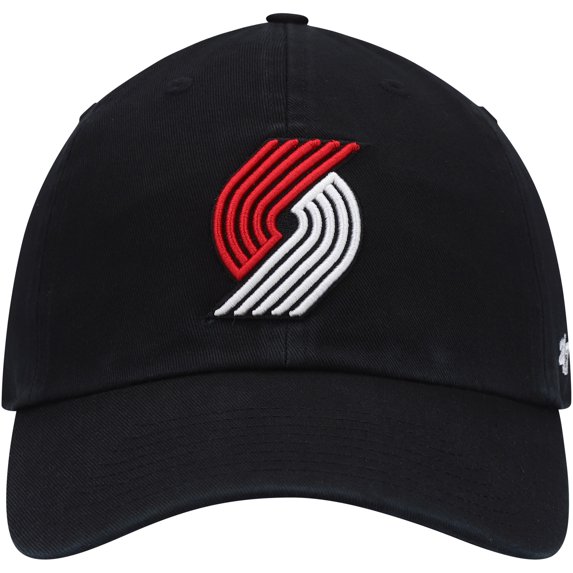 Men's '47 Black Portland Trail Blazers Core Logo Clean Up Adjustable Hat