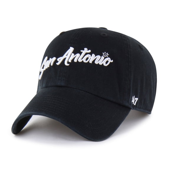 Men's '47 Black San Antonio Spurs Sure Shot Clean Up Adjustable Hat