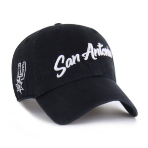 Men's '47 Black San Antonio Spurs Sure Shot Clean Up Adjustable Hat