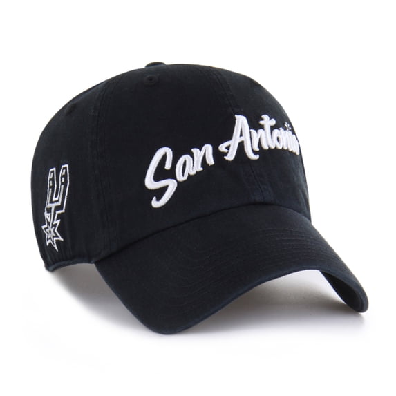 Men's '47 Black San Antonio Spurs Sure Shot Clean Up Adjustable Hat