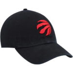 Men's '47 Black Toronto Raptors Core Logo Clean Up Adjustable Hat