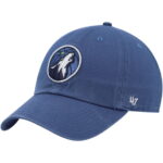 Men's '47 Blue Minnesota Timberwolves Core Logo Clean Up Adjustable Hat