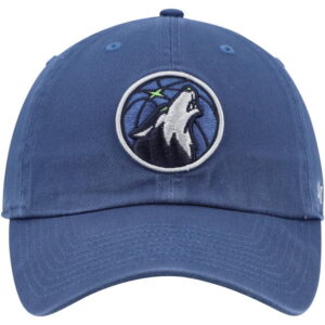 Men's '47 Blue Minnesota Timberwolves Core Logo Clean Up Adjustable Hat