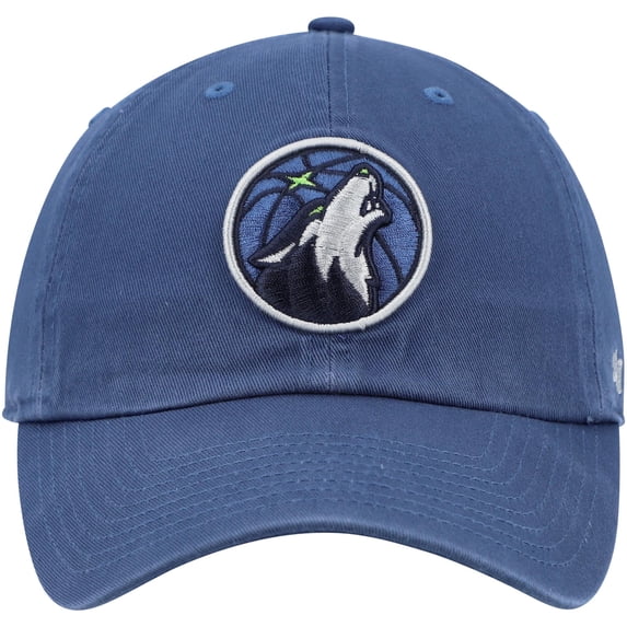 Men's '47 Blue Minnesota Timberwolves Core Logo Clean Up Adjustable Hat