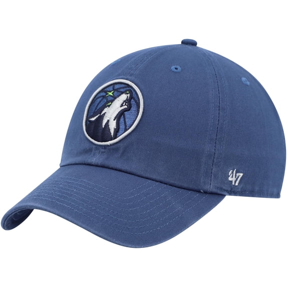 Men's '47 Blue Minnesota Timberwolves Core Logo Clean Up Adjustable Hat
