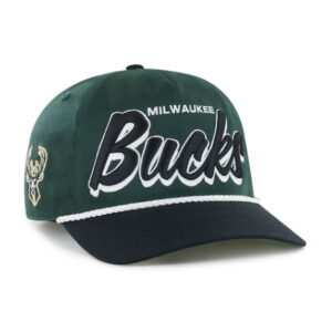 Men's '47 Hunter Green/Black Milwaukee Bucks Dropshadow Rope Hitch Adjustable Hat