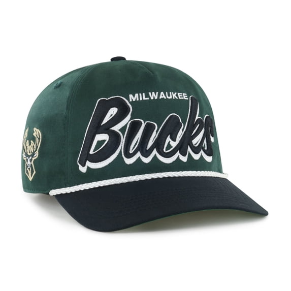 Men's '47 Hunter Green/Black Milwaukee Bucks Dropshadow Rope Hitch Adjustable Hat