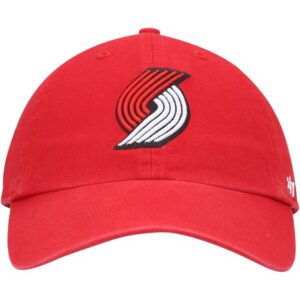 Men's '47 Red Portland Trail Blazers Core Logo Clean Up Adjustable Hat