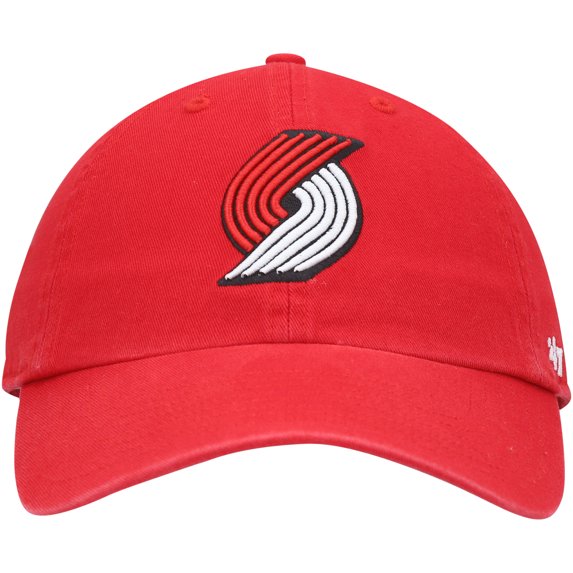 Men's '47 Red Portland Trail Blazers Core Logo Clean Up Adjustable Hat