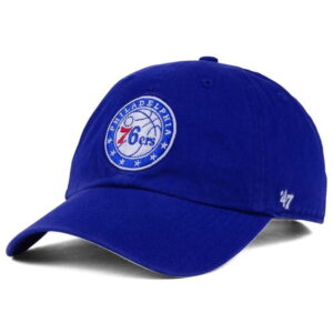 Men's '47 Royal Philadelphia 76ers Core Logo Clean Up Adjustable Hat