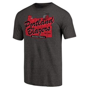 Men's Black Portland Trail Blazers Hometown Collection Old Town 2 Tri-Blend T-Shirt