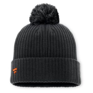 Men's Fanatics Black Anaheim Ducks Primary Logo Cuffed Knit Hat with Pom