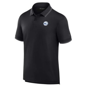 Men's Fanatics Black Philadelphia 76ers Front Office Pique Polo