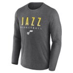 Men's Fanatics Heather Charcoal Utah Jazz Where Legends Play Iconic Practice Long Sleeve T-Shirt