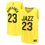 Men's Fanatics Lauri Markkanen Yellow Utah Jazz Fast Break Replica Player Jersey - Icon Edition