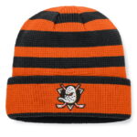 Men's Fanatics OrangeBlack Anaheim Ducks Fundamental Steady Cuffed Knit Hat
