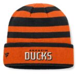 Men's Fanatics OrangeBlack Anaheim Ducks Fundamental Steady Cuffed Knit Hat