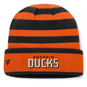 Men's Fanatics OrangeBlack Anaheim Ducks Fundamental Steady Cuffed Knit Hat