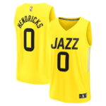 Men's Fanatics Taylor Hendricks Yellow Utah Jazz Fast Break Replica Jersey - Icon Edition