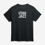 Men's Logo Athletic Black Utah Jazz Wordmark T-Shirt