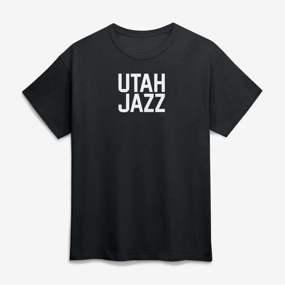 Men's Logo Athletic Black Utah Jazz Wordmark T-Shirt