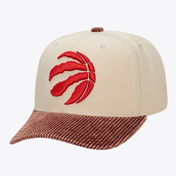 Men's Mitchell & Ness CreamRed Toronto Raptors Washed Corduroy Pro Crown Snapback Hat