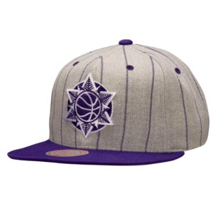 Men's Mitchell & Ness Heather GreyPurple NBA Utah Jazz Pin Pop HWC Snapback - OSFA