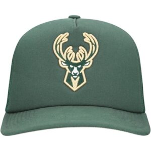Men's Mitchell & Ness Hunter Green Milwaukee Bucks Core Evergreen OTC Trucker Adjustable Hat