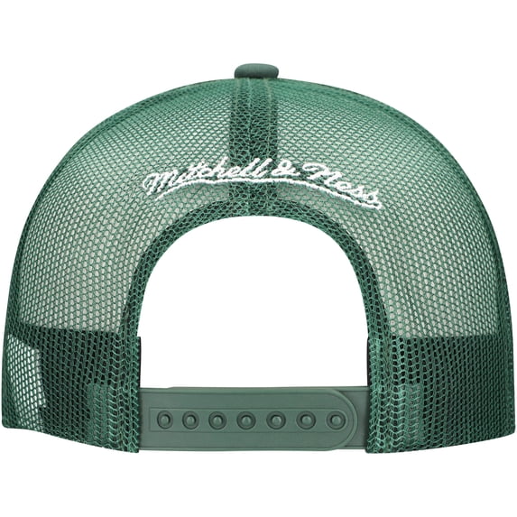 Men's Mitchell & Ness Hunter Green Milwaukee Bucks Core Evergreen OTC Trucker Adjustable Hat