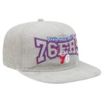 Men's New Era Gray Philadelphia 76ers Throwback Corduroy Golfer Snapback Hat