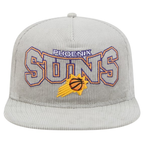 Men's New Era Gray Phoenix Suns Throwback Corduroy Golfer Snapback Hat