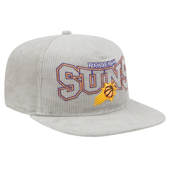 Men's New Era Gray Phoenix Suns Throwback Corduroy Golfer Snapback Hat