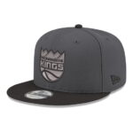Men's New Era Gray/Black Sacramento Kings Logo 2-Tone 9FIFTY Snapback Hat