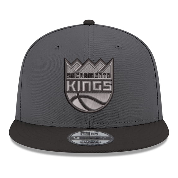 Men's New Era Gray/Black Sacramento Kings Logo 2-Tone 9FIFTY Snapback Hat
