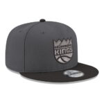 Men's New Era Gray/Black Sacramento Kings Logo 2-Tone 9FIFTY Snapback Hat
