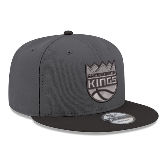 Men's New Era Gray/Black Sacramento Kings Logo 2-Tone 9FIFTY Snapback Hat