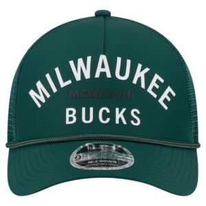 Men's-New Era Hunter Green Milwaukee Bucks Minimalist 9FORTY M-Crown Adjustable Hat