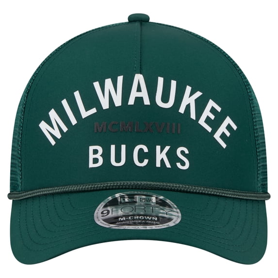 Men's-New Era Hunter Green Milwaukee Bucks Minimalist 9FORTY M-Crown Adjustable Hat