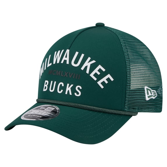 Men's-New Era Hunter Green Milwaukee Bucks Minimalist 9FORTY M-Crown Adjustable Hat