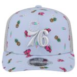 Mens New Era Light BlueGray Philadelphia 76ers Adventure Aloha Pattern 9SEVENTY Stretch-Snap Hat