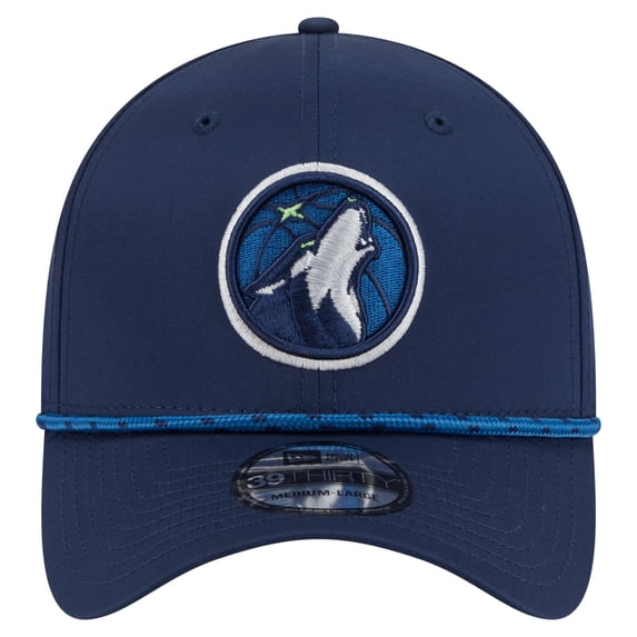 Men's New Era Navy Minnesota Timberwolves Featherweight Poly Rope Flex 39Thirty Hat