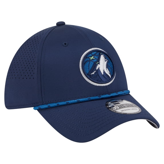 Men's New Era Navy Minnesota Timberwolves Featherweight Poly Rope Flex 39Thirty Hat