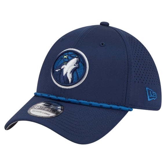 Men's New Era Navy Minnesota Timberwolves Featherweight Poly Rope Flex 39Thirty Hat