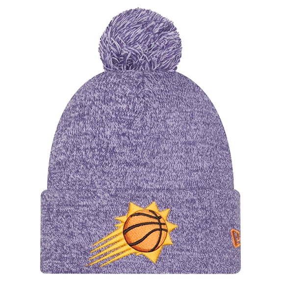 Men's New Era Purple Phoenix Suns Marled Cuffed Knit Hat with Pom