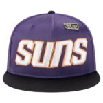 Men's-New Era Purple/Black Phoenix Suns Throwback Satin Vintage Pin Two-Tone 59FIFTY Fitted Hat