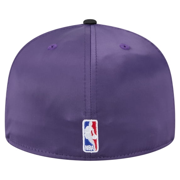 Men's-New Era Purple/Black Phoenix Suns Throwback Satin Vintage Pin Two-Tone 59FIFTY Fitted Hat