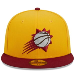 Men's New Era YellowRed Phoenix Suns Fall Leaves 2-Tone 59FIFTY Fitted Hat