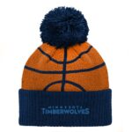 Preschool Navy Minnesota Timberwolves Basketball Head Cuffed Knit Hat with Pom