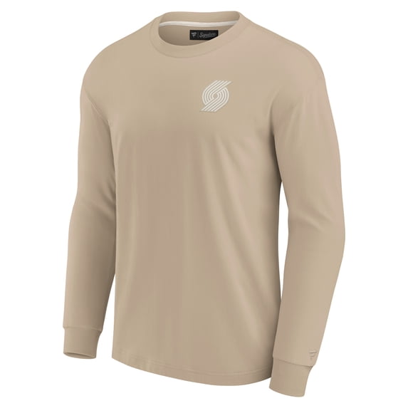 Unisex Fanatics Khaki Portland Trail Blazers Elements Super Soft Long Sleeve T-Shirt