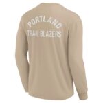 Unisex Fanatics Khaki Portland Trail Blazers Elements Super Soft Long Sleeve T-Shirt